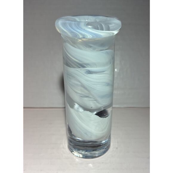 Kosta Boda White Atoll Candlestick Holder Vintage Art Glass MINT - Picture 7 of 7